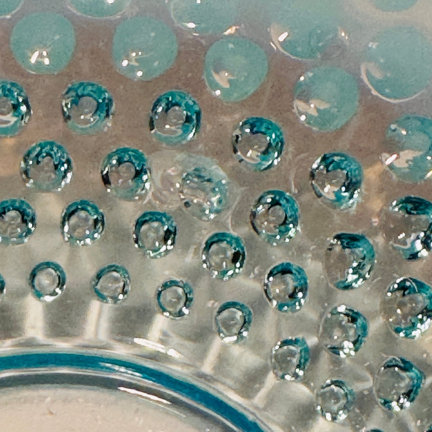 Fenton Blue Opalescent Hobnail Ruffed Edge Bowl