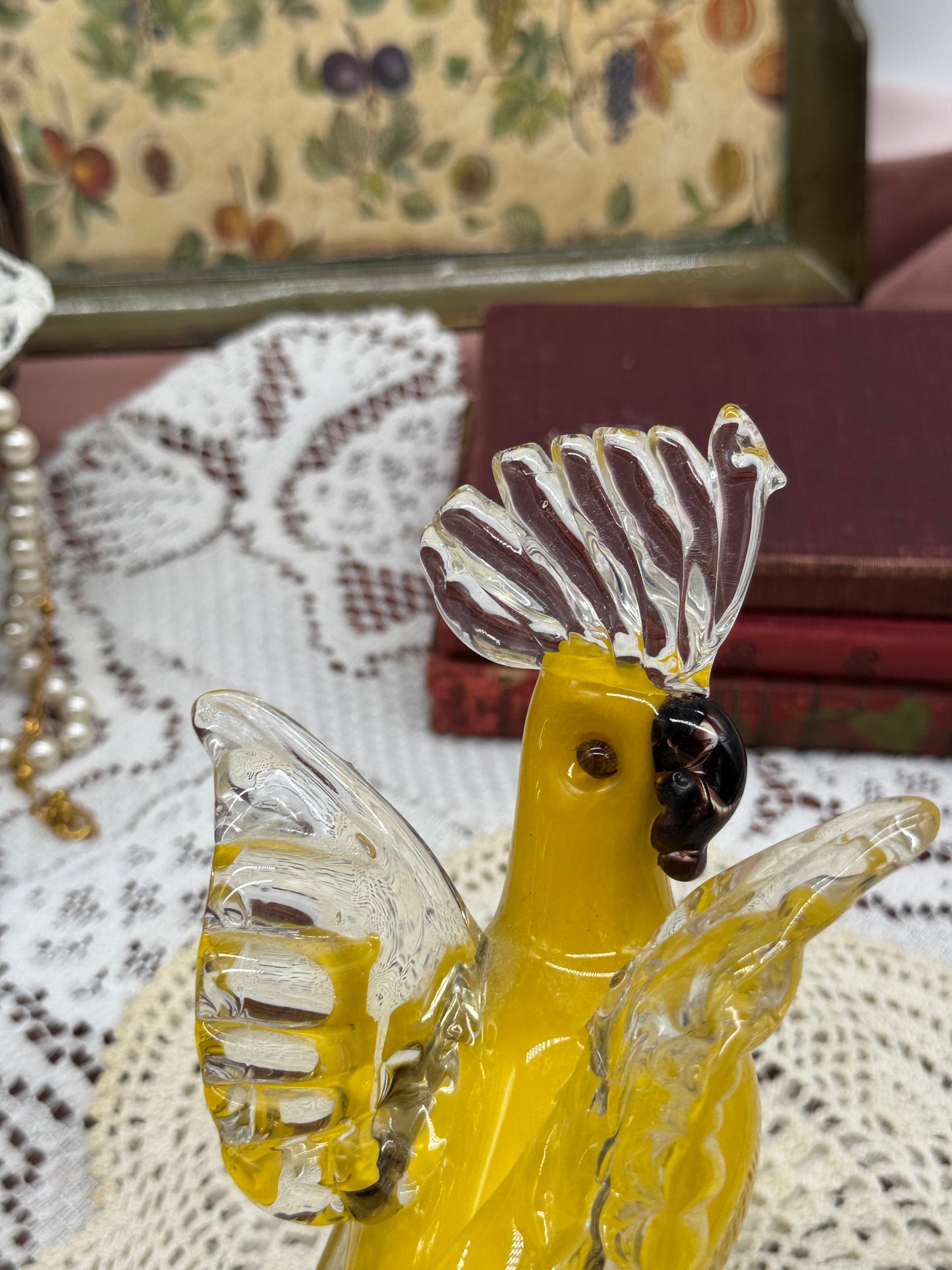 Art Glass Yellow Bird