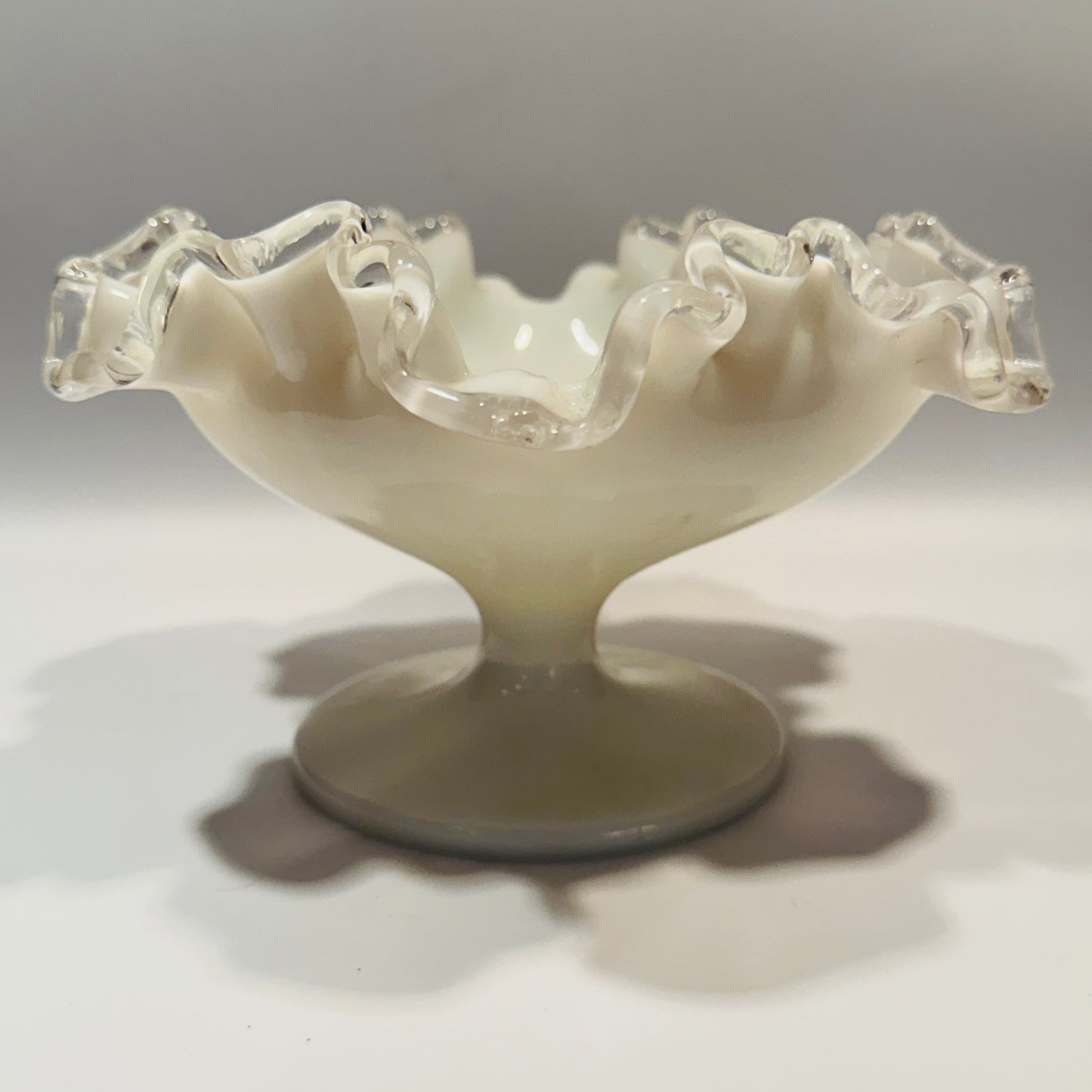 Fenton Silver Crest Ruffle Edge Footed Compote