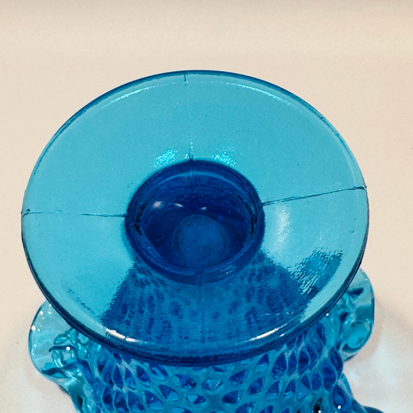 Fenton Aqua Light Blue Hobnail Ruffled Edge Vase