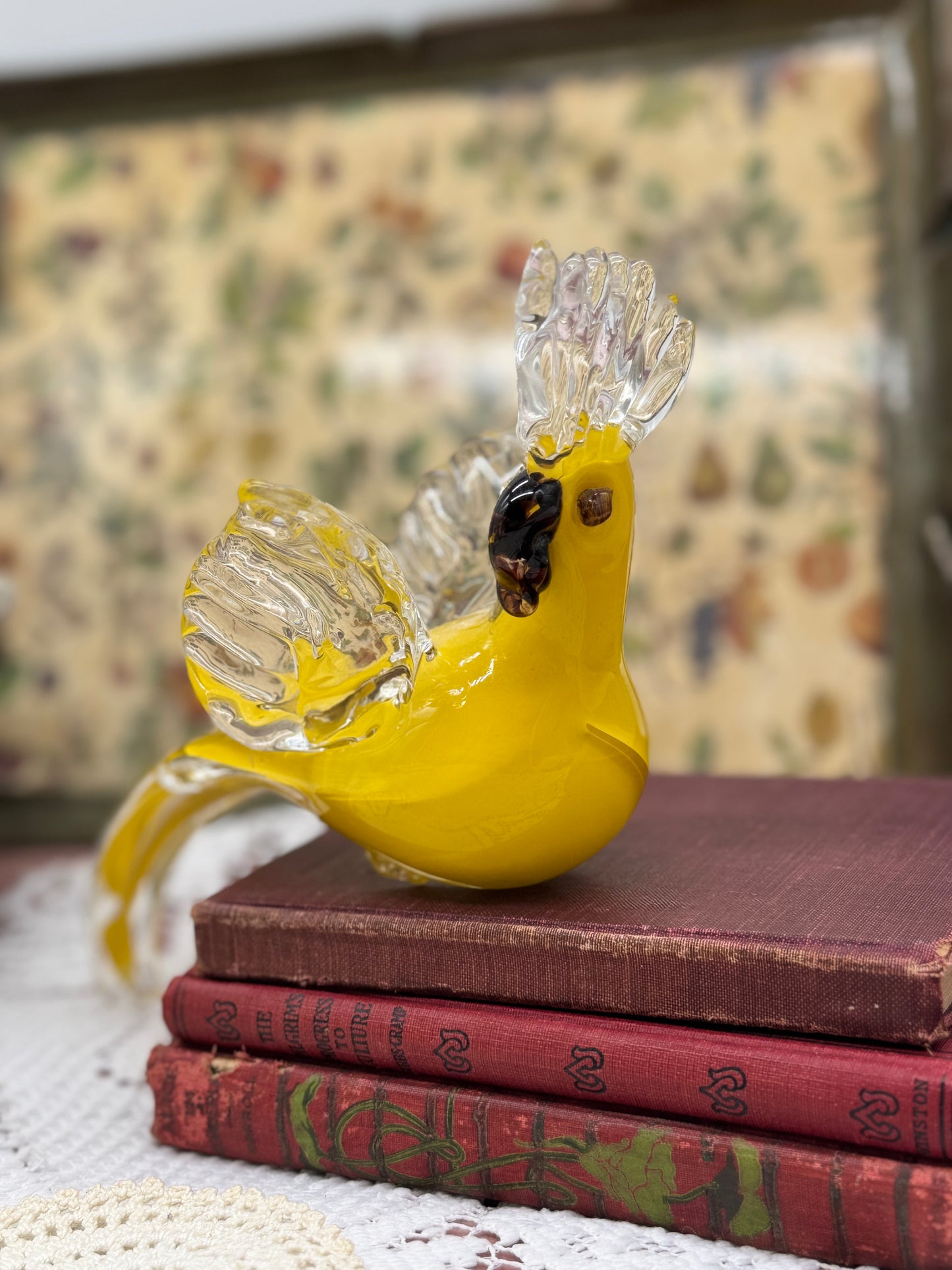 Art Glass Yellow Bird