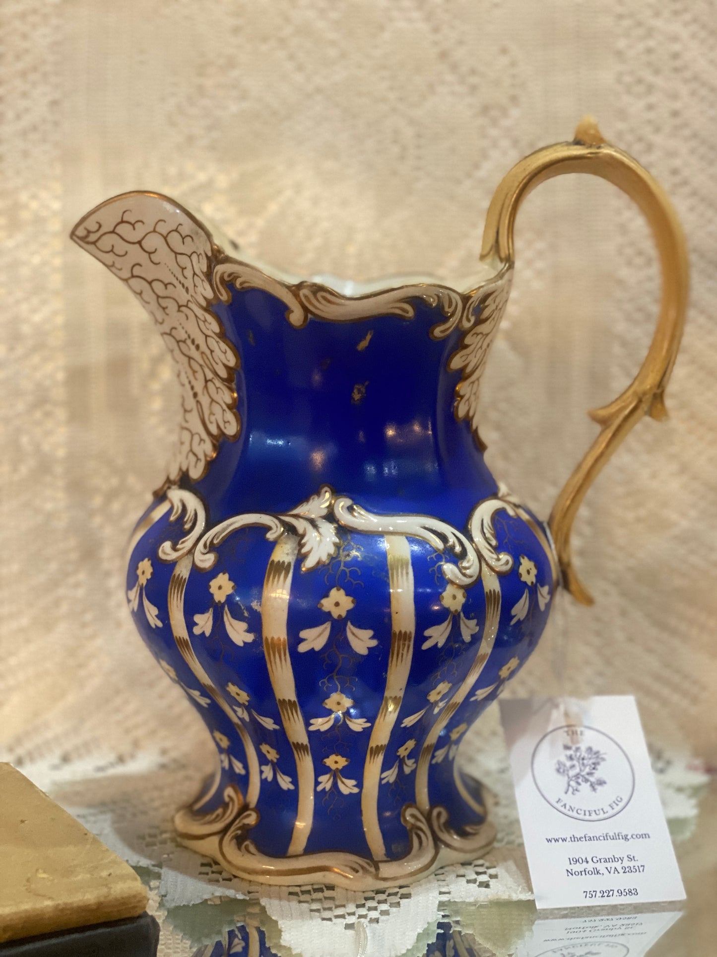 Blue and Gold English Pitcher