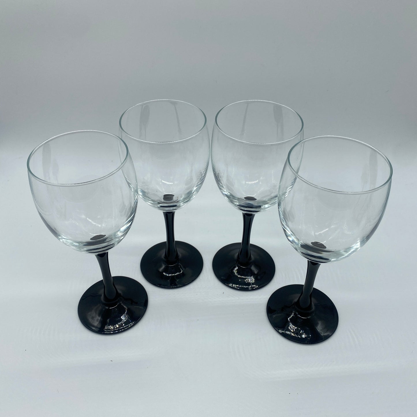 Black Stem Wine Glasses - 4 Piece Set