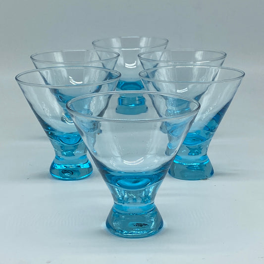Aqua Martini Glasses - Set of 6