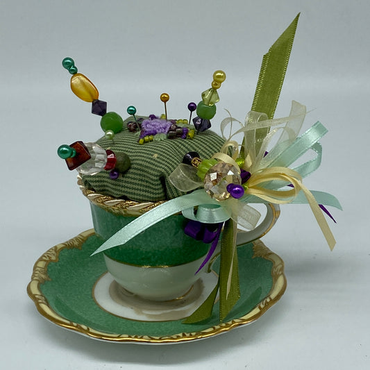 Handmade Pincushion - Espresso Cup and Saucer