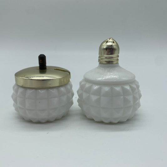 Milk Glass Hobnail Condiment