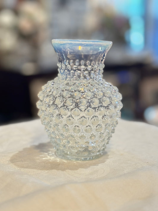 Fenton Moonstone Opalescent Hobnail Vase