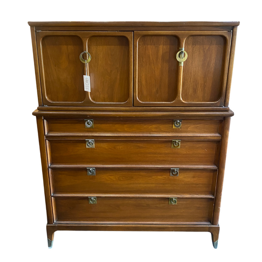 Midcentury Modern Walnut Two-Piece Dresser by White Furniture Company