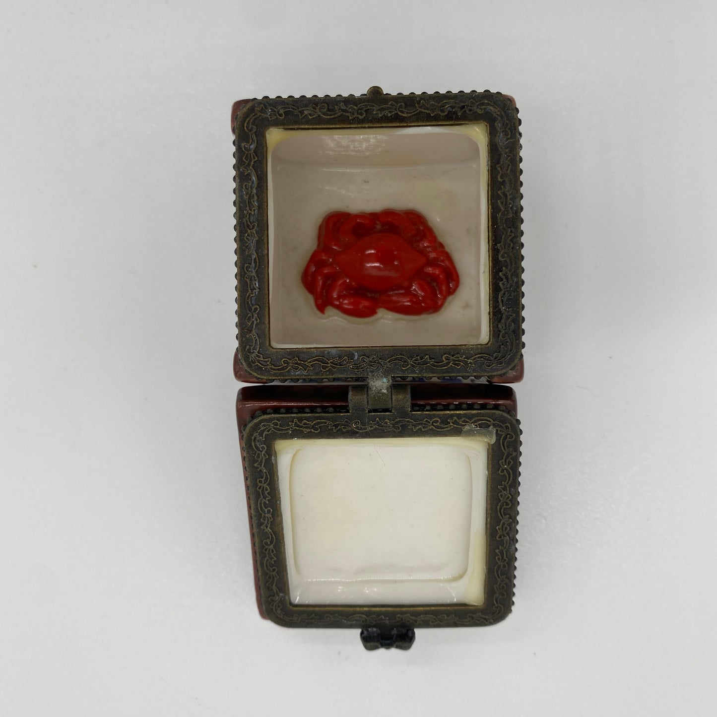 Hinged Trinket Box - Crab Basket