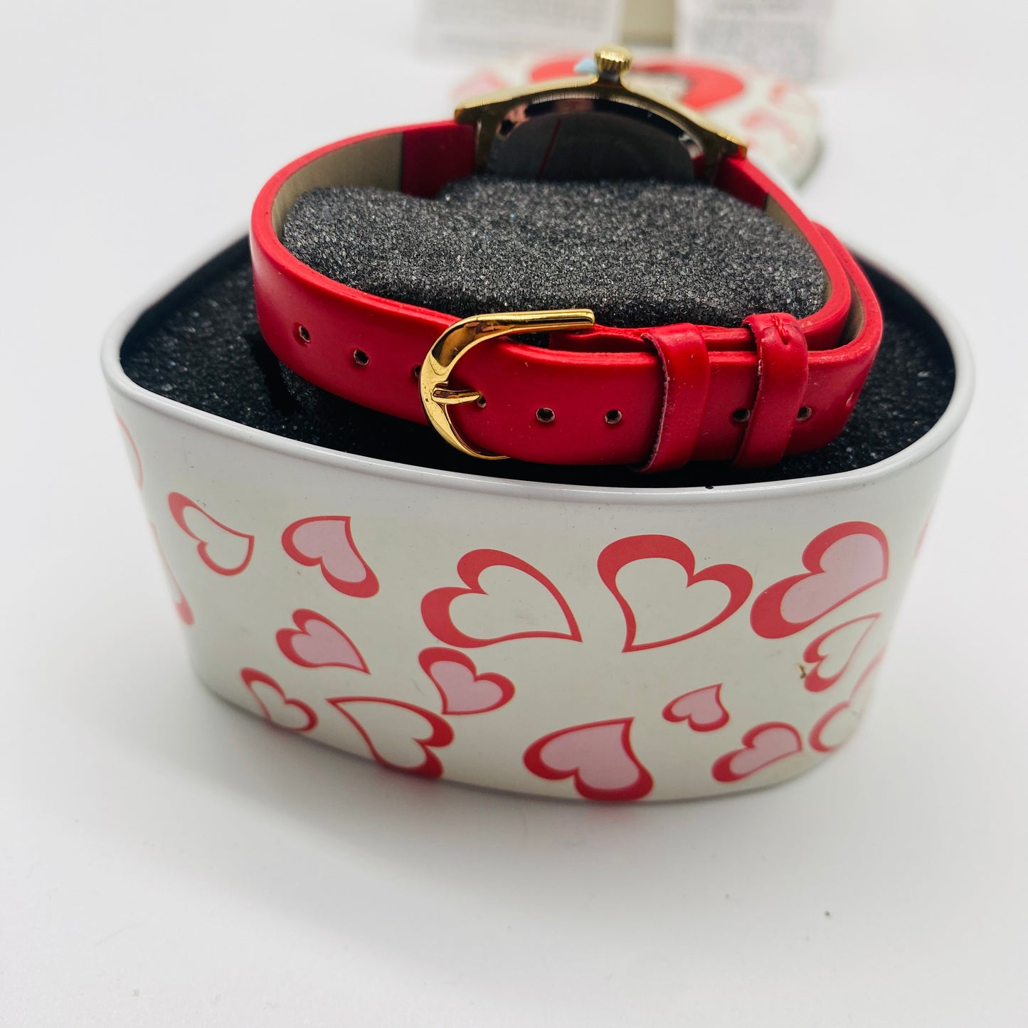 Betty Boop Red Leather Band Watch in Heart Tin