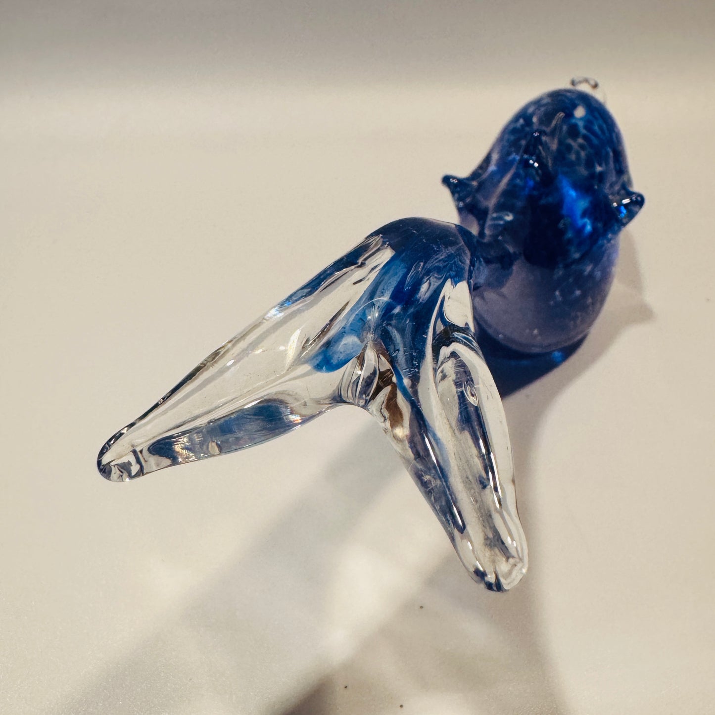 Cobalt Blue and Clear Art Glass Dolphin Figurine
