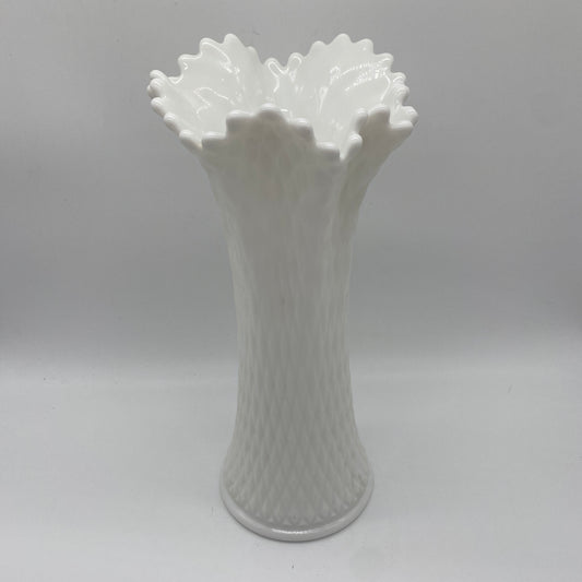 Westmoreland Milk Glass Quilted Swung Vase