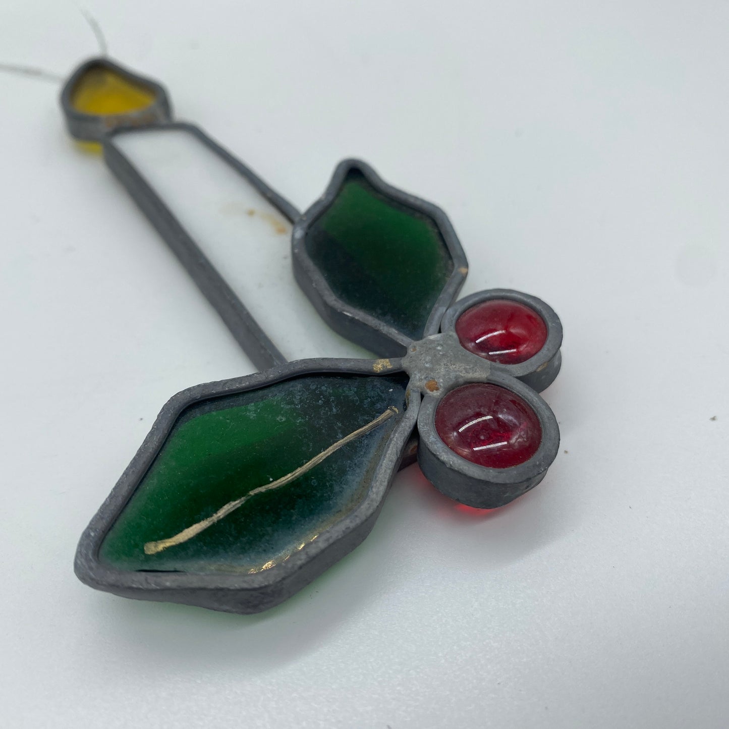 Candle with Holly Stained Glass