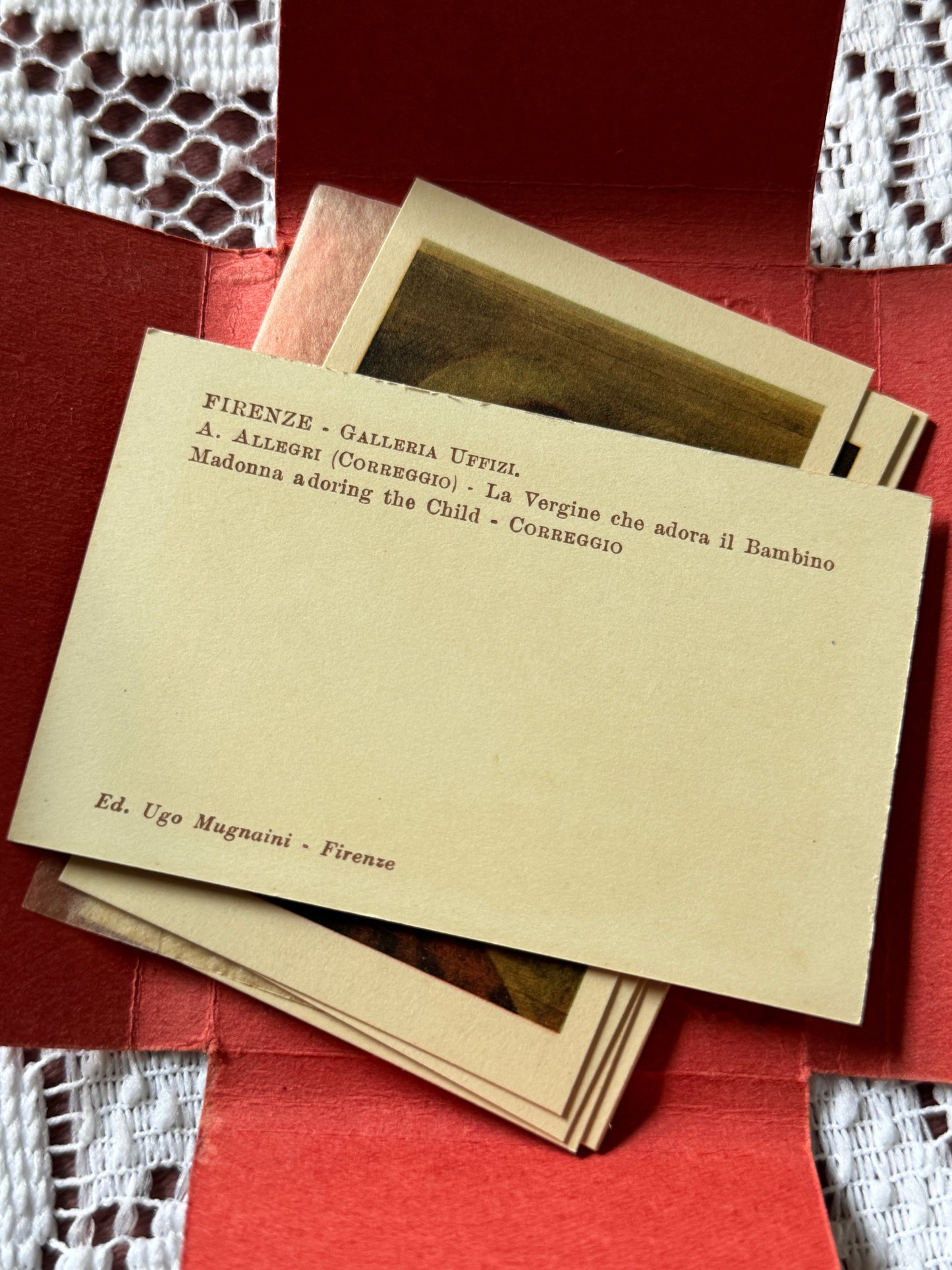 1950s Firenze Museum Cards Florence Italy Uffizi Gallery Souvenir Color - 10 Cards Present