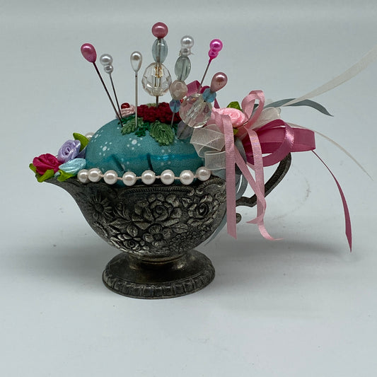 Handmade Pincushion - Silver Creamer