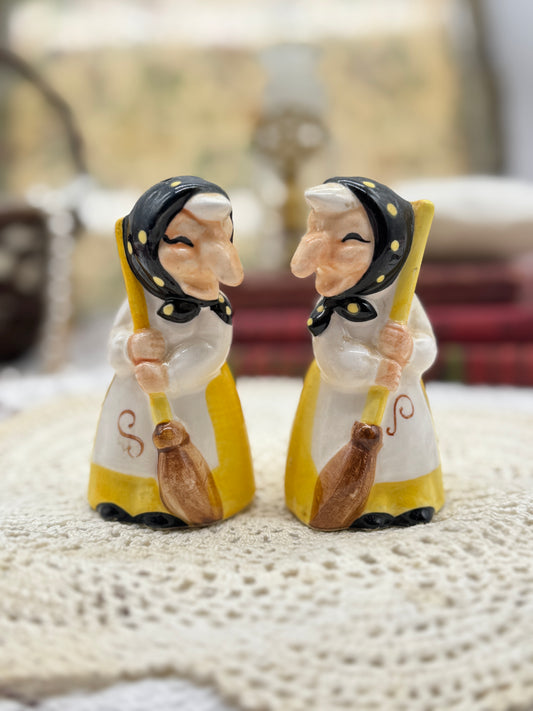 Scandinavian Health and Happiness Kitchen Witch Salt and Pepper Shakers