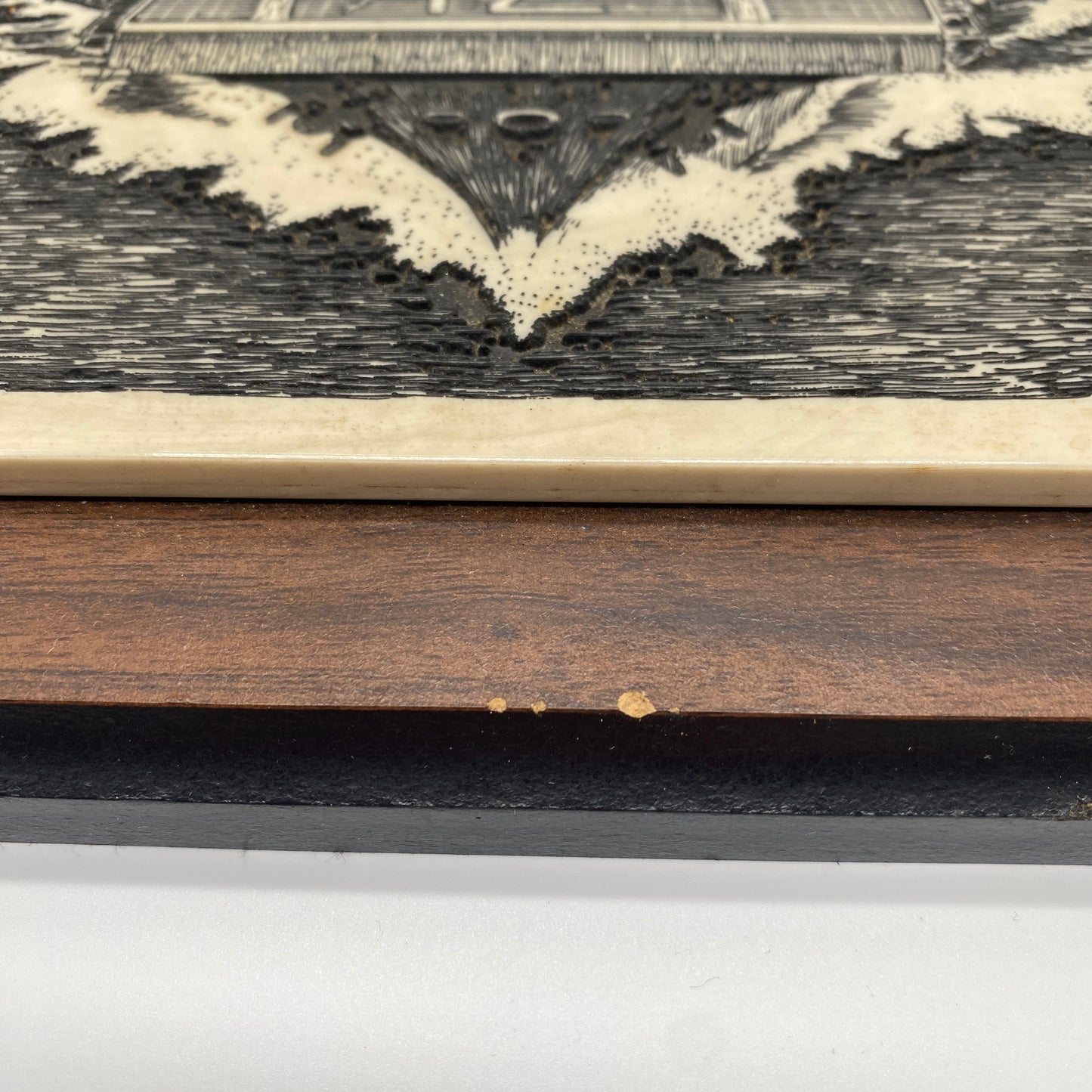 Carved Marble and Wood USS Theodore Roosevelt CVN-71 Plaque