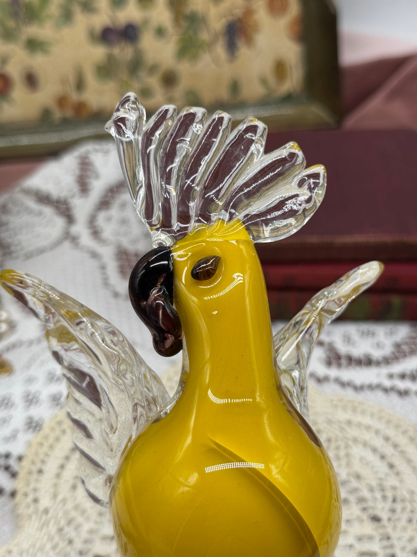 Art Glass Yellow Bird
