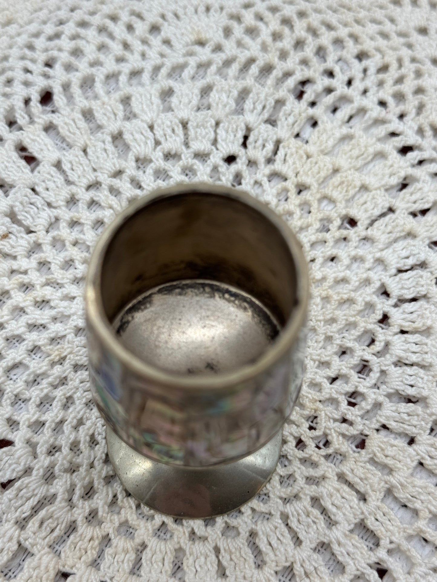 Alpaca Mexico Mother Of Pearl / Abalone Set Of 6 Plated Shot Aperitif Glasses