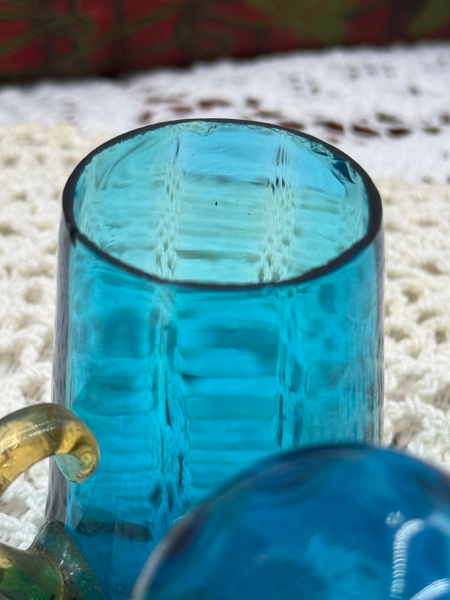Miniature Teal and Amber Shot Glass Mugs - Set of 4