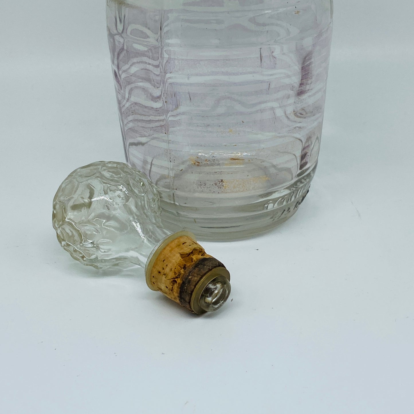 Grape Vine Embossed Glass Decanter