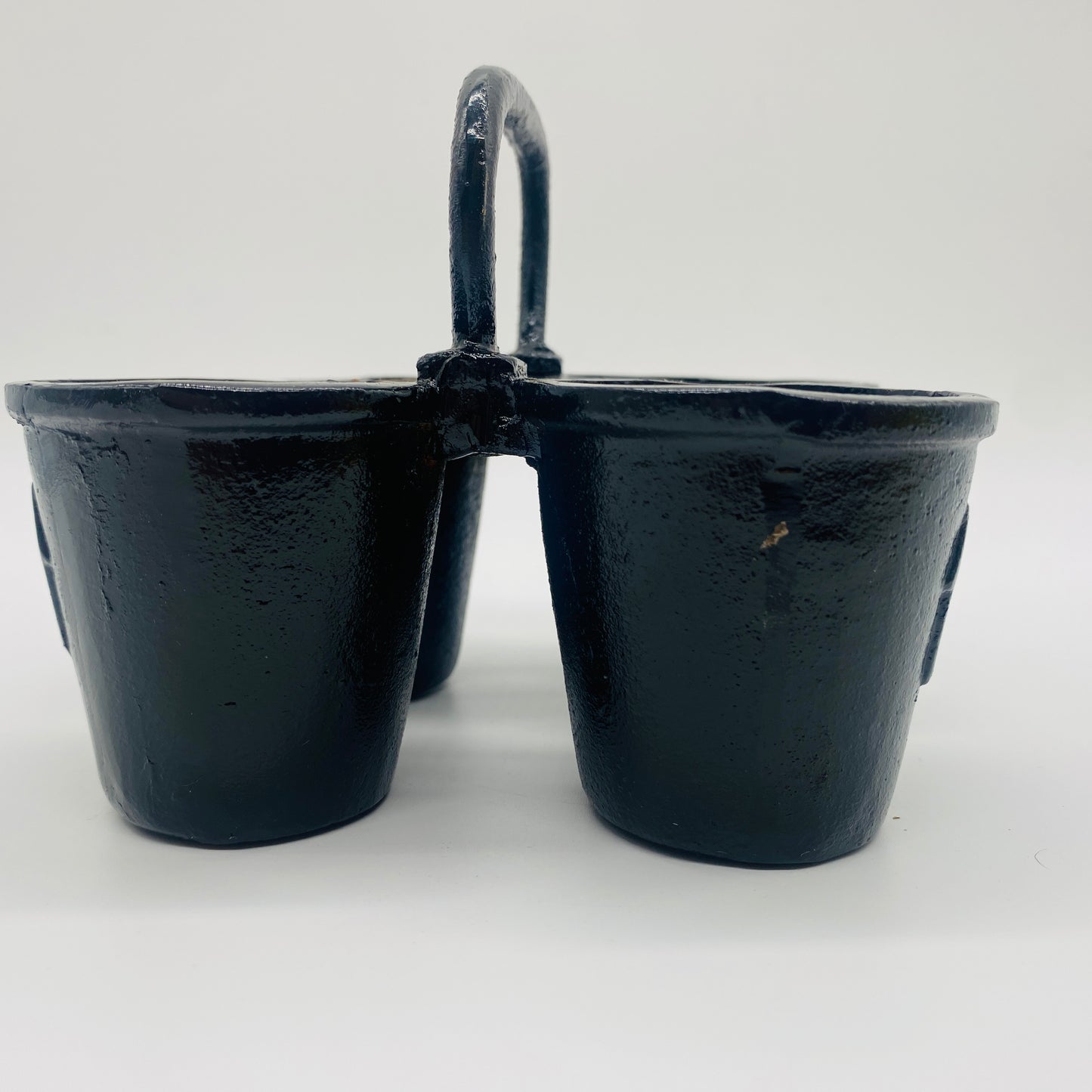Cast Iron Four Chamber Caddy with Embossed House Print