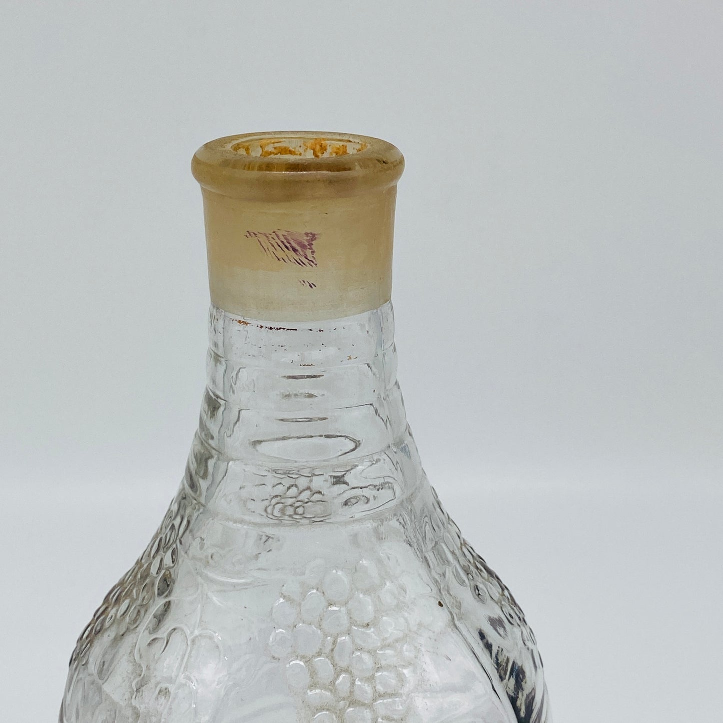 Grape Vine Embossed Glass Decanter