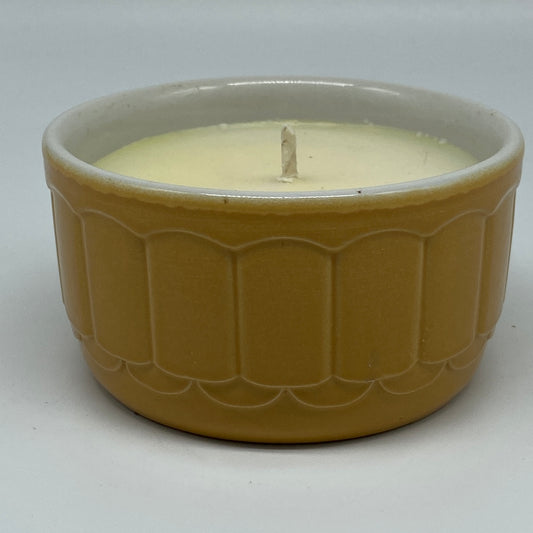 Hand Poured Candle - Yellow Ceramic Bowl